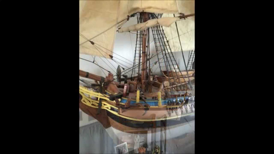 Display cabinet build for model of HMS Bounty.