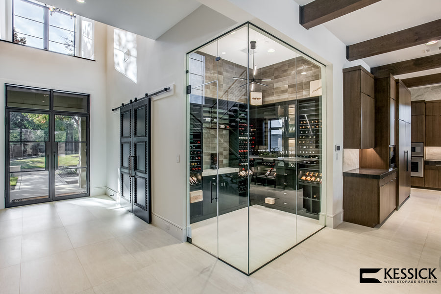 Modern wine room takes center stage
