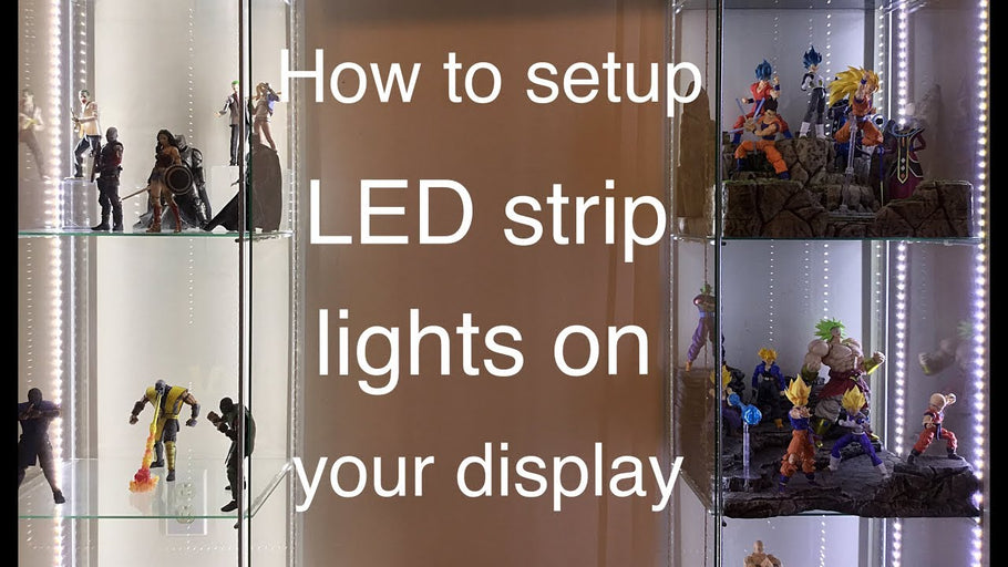 What's going on everybody, today i made a quick hot to video on how to setup some LED strip lights on your display case/Detolf shelf
