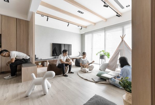 Building Comfort Through Soft Grey, White & Natural Wood Decor