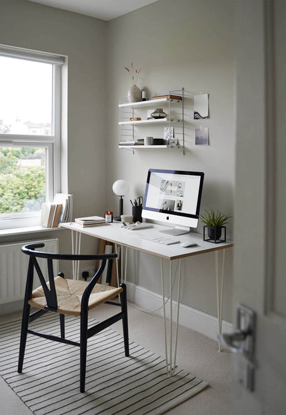 My calming grey home office