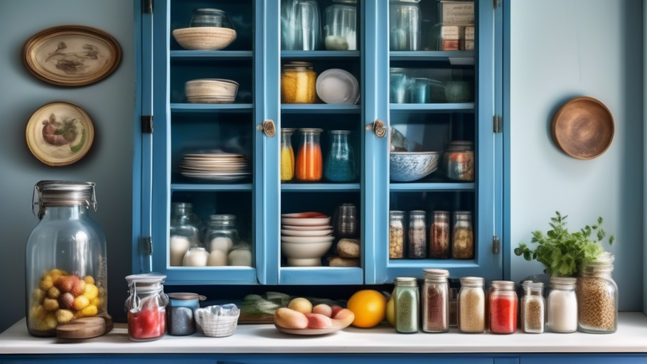 Styling a Blue Pantry Cabinet