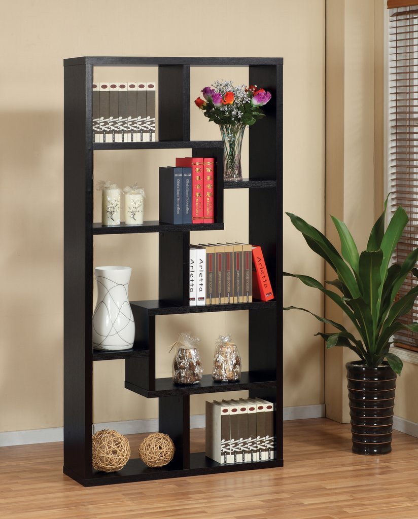 Black Two Way Display Cabinet / Bookcase