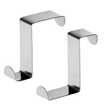 Load image into Gallery viewer, Budget friendly tatkraft seger over the door hooks reversible z hooks for over the door or cupboard door hold up to 11lbs 5 kg towel holders set of 2 stainless steel