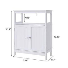 Load image into Gallery viewer, Related iwell bathroom floor storage cabinet with 1 adjustable shelf 3 heights available free standing kitchen cupboard wooden storage cabinet with 2 doors office furniture white ysg002b