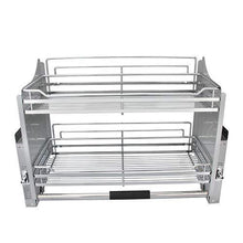 Load image into Gallery viewer, Storage kitchen pull down 2 tier wire shelf shelves steel wall unit storage organizer system cabinet for 800mm width cupboards