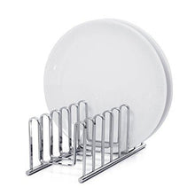 Load image into Gallery viewer, Discover mallize compact dish drying rack holder cupboard 7 slot plate storage organizer silver