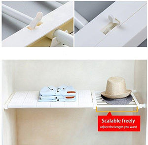 Exclusive hyfanstr adjustable storage rack expandable separator shelf for wardrobe cupboard bookcase compartment collecting length 28 7 51 width 11 8 khaki