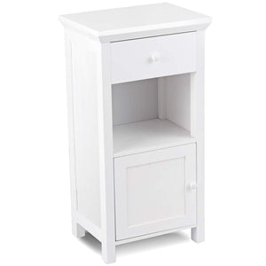 Discover tangkula bathroom floor storage cabinet wooden storage cabinet for home office living room bathroom one drawer cupboard organize freestanding cabinet white