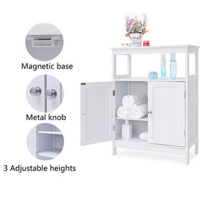Results iwell bathroom floor storage cabinet with 1 adjustable shelf 3 heights available free standing kitchen cupboard wooden storage cabinet with 2 doors office furniture white ysg002b