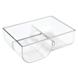 Online shopping mdesign food storage container lid holder 3 compartment plastic organizer bin for organization in kitchen cabinets cupboards pantry shelves clear