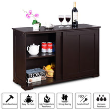 Load image into Gallery viewer, Storage costzon kitchen storage sideboard antique stackable cabinet for home cupboard buffet dining room espresso sideboard with sliding door