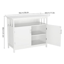 Load image into Gallery viewer, Shop here homfa kitchen sideboard storage cabinet large dining buffet server cupboard cabinet console table with display shelf and double doors white