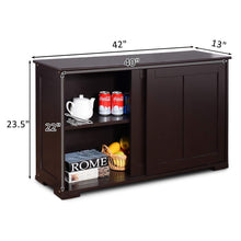 Load image into Gallery viewer, Selection costzon kitchen storage sideboard antique stackable cabinet for home cupboard buffet dining room espresso sideboard with sliding door
