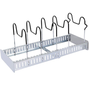 Best seller  lifewit expandable adjustable kitchen cabinet pantry pan and pot lid organizer rack holder 5 tier compartments cupboard bakeware lid plate holder silver and black 1