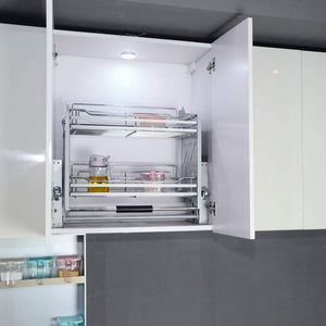 Best seller  pull down two tier shelf shelves cabinet for 600mm width cupboards steel wall unit storage organizer system kitchen