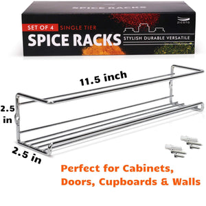 On amazon gorgeous spice rack organizer for cabinets or wall mounts space saving set of 4 hanging racks perfect seasoning organizer for your kitchen cabinet cupboard or pantry door