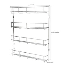Load image into Gallery viewer, On amazon exzact exerz herb and spice rack 4 tiers kitchen shelf organiser for jars perfect space saving and storage wall mountable or cupboard door fitting fixings included in the package exsr004 4