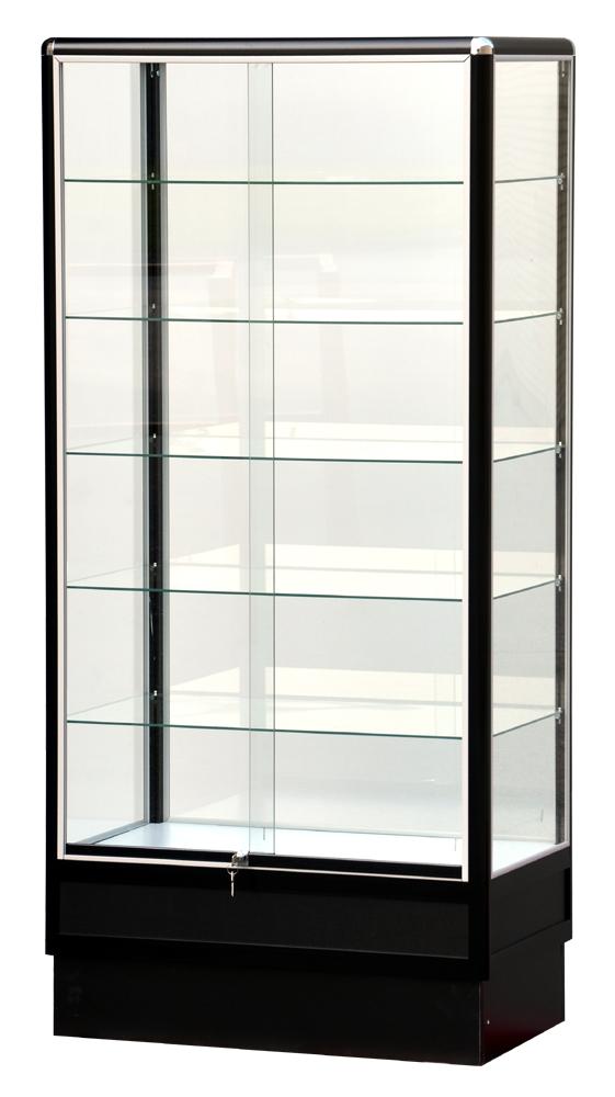 Wall Display Cases With Black Aluminum Frame - 72 x 34 x20 - Inch