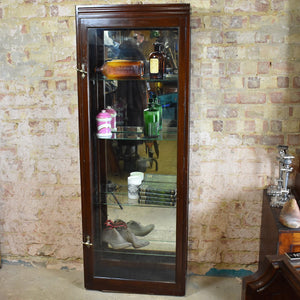 Antique Mahogany Edwardian Shop Display Cabinet Museum Cabinet