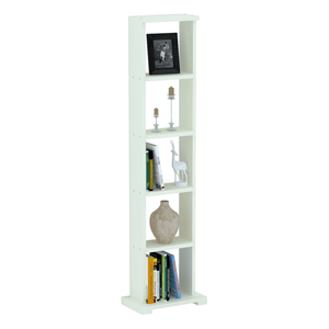 Alpha Lite Bookshelf & Display Cabinet with 5 shelf, 54" high -Frosty White