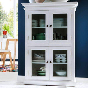 Halifax White Painted 2 Level Pantry Display Cabinet