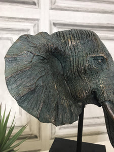 Antique Finish Elephant Head Statue