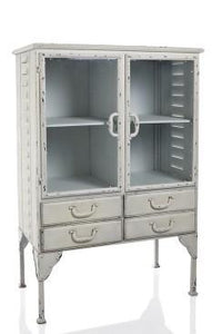 Iron Locker Glass Display Cabinet Sideboard Industrial Chic