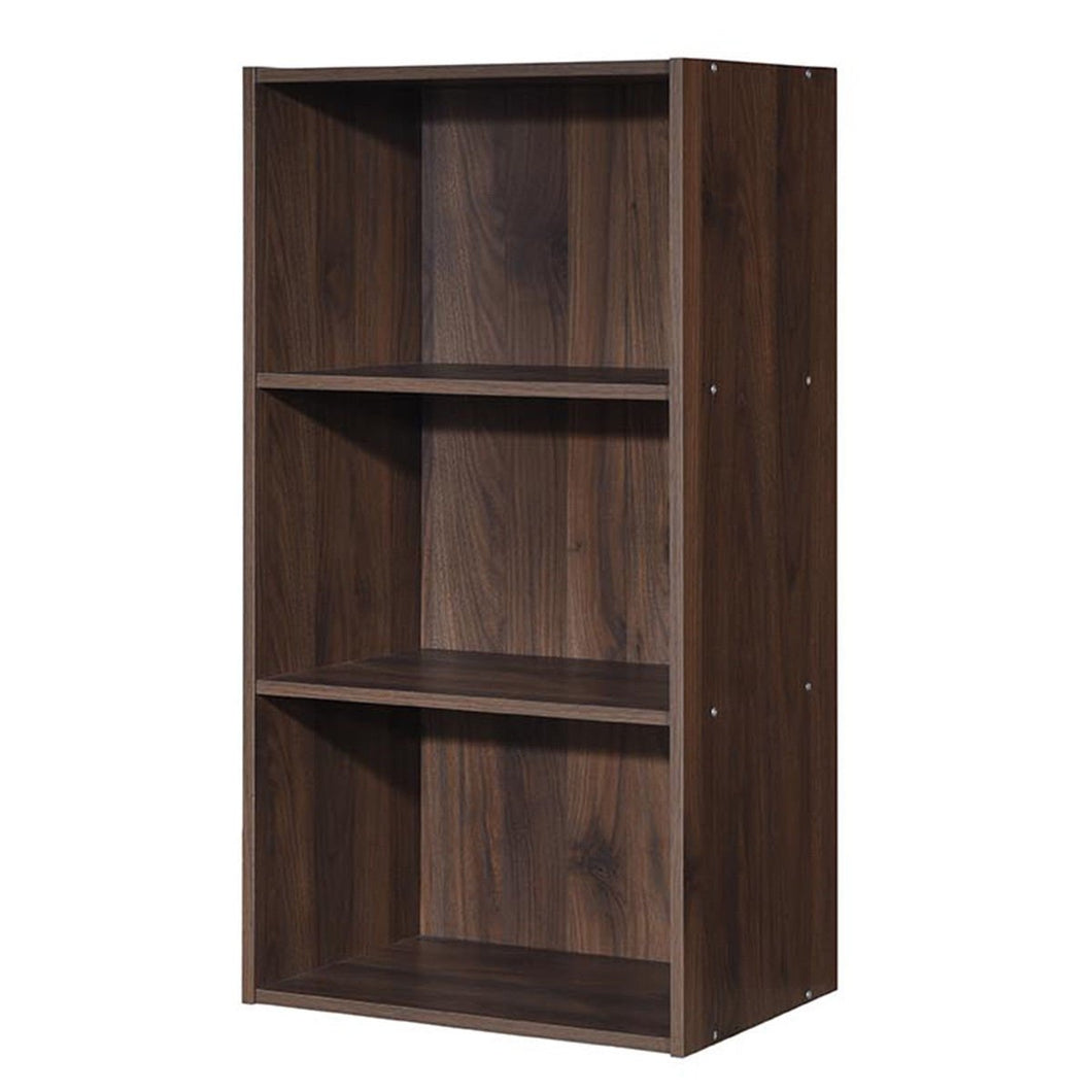 3 Open Shelf Bookcase Modern Storage Display Cabinet-Walnut