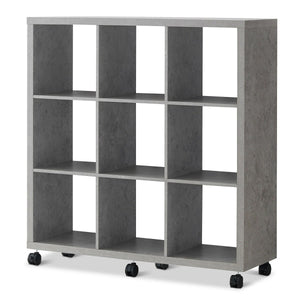 8 Cubes Ladder Shelf Freestanding Corner Bookshelf Display Rack Bookcase-Gray